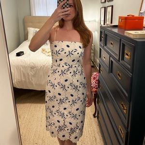 MILLY Petal Eyelet Lace Sundress Floral Midi